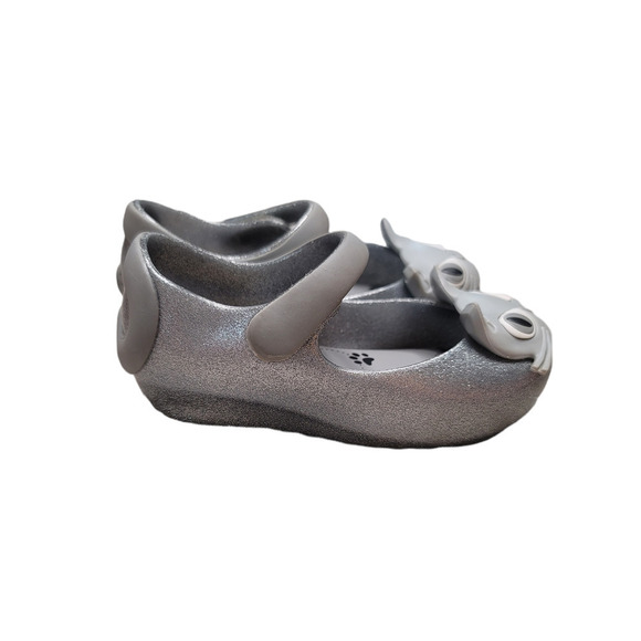 Mini Melissa Toddler Ultra Girl II Cat Glitter Flat Shoes Silver Size US 7M - Picture 5 of 12